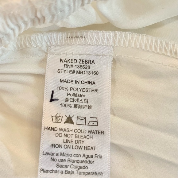 Naked Zebra Soca White Ruffle Trim Chiffon Top Women’s Jr. L Large 11-13 NEW - Picture 3 of 3